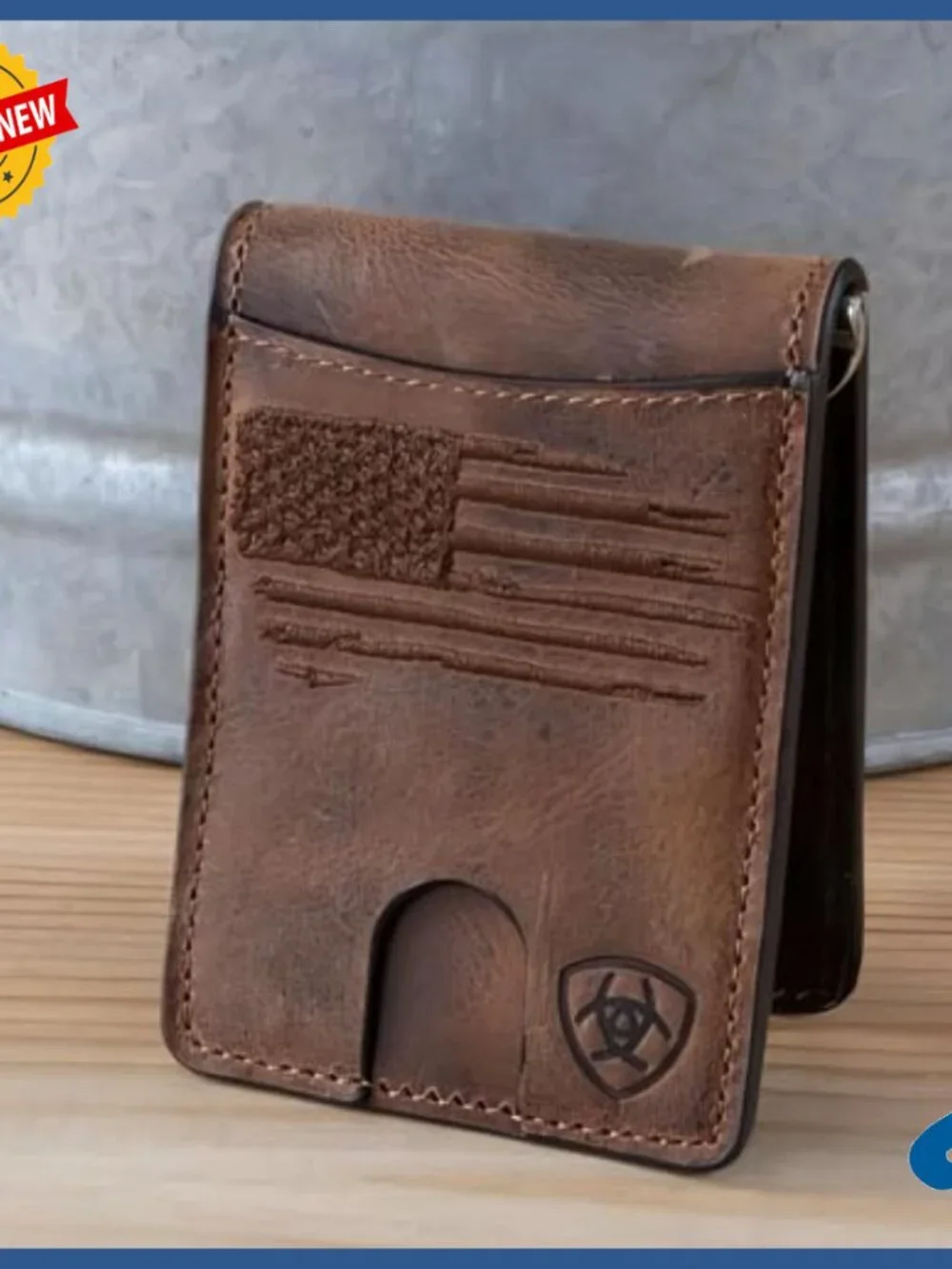 Men's Genuine Leather Wallet Money Clip Style ID Window Card Slots